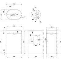 Раковина Abber Stein 58 AS2550-H Белая матовая — фото 6, Раковины напольные