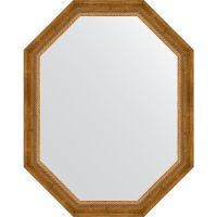 Зеркало Evoform Octagon 73x93 BY 7116 в багетной раме - Состаренная бронза с плетением 70 мм — фото 1, Мебель для ванной