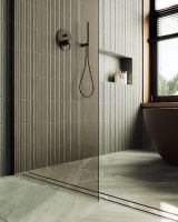 Душевая перегородка Maybah Glass MGD-696-6ш 790x1950 в широком профиле Черный стекло бронзовое — фото 6, Душевые перегородки