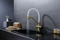 Смеситель для кухни Splenka S70.62.03 Золото матовое Белый — фото 28, Смесители для кухни