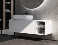 Тумба с раковиной SanVit Оскар 120 L koskar120L подвесная Белая — фото 7, Мебель для ванной