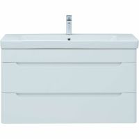 Тумба под раковину Aquanet София 100 274116 подвесная Белый глянец — фото 1, Тумбы под раковину