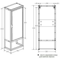 Шкаф пенал 1MarKa Grunge Loft 35Н/П Ц0000007989 Дуб Вотан — фото 4, Пеналы для ванной комнаты