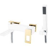 Смеситель для ванны Boheme Q 143-WG Белый Золото — фото 1, Смесители