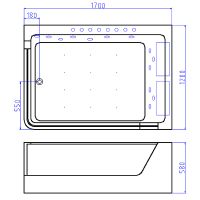 Акриловая ванна Ceruttispa 170x120 R C-495R 9950 с гидромассажем — фото 5, Акриловые ванны