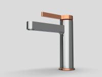 Смеситель для раковины GPD Gildo MLB165-K-R Хром Розовое золото — фото 6, Смесители