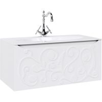 Тумба под раковину Clarberg Elegance 100 EL0110 подвесная Белая — фото 1, Тумбы под раковину