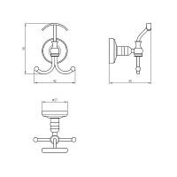 Тройной крючок Migliore Mirella 17173 Бронза — фото 2, Крючки для полотенец