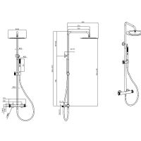 Душевая система Allen Brau Fantasy с термостатом Графит брашированный арт-5.11001-MG — фото 3, Душевые стойки