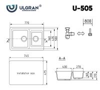 Товар: Кухонная мойка Ulgran Classic U-505-341 Ультра-белая - фото 4 Кухонная мойка Ulgran Classic U-505-341 Ультра-белая — фото 4, Кухонные мойки
