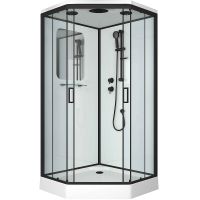 Душевая кабина Niagara Premium 100x100 NG-6902-01D Black без гидромассажа — фото 1, Душевые кабины