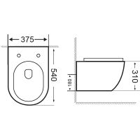 Унитаз Aquanet Cetus-BW Rimless 287008 подвесной с сиденьем Микролифт — фото 17, Подвесные унитазы