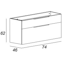 Тумба под раковину Cezares Urban 74 подвесная Grigio opaco без ножки и боковой полки арт-55160 — фото 5, Тумбы под раковину