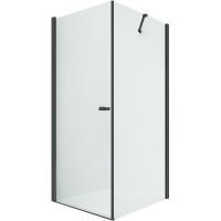 Душевой уголок New Trendy New Soleo Black 80х90 D-0230A/D-0115B профиль Черный стекло прозрачное — фото 1, Душевые уголки