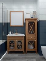 Шкаф пенал Creto Vetra 55 L 15-16056NL Орех — фото 2, Мебель для ванной