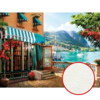 Фреска Ortograf Городской пейзаж 6618 Фактура флок FLK Флизелин (4,6*2,7) Голубой/Разноцветный, Город/Пейзаж — фото 1, Фрески