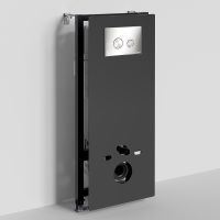 Инсталляция WasserKRAFT Abens 20TLT.010.ME.BL.BN01 для унитаза Черное стекло с клавишей смыва Никель — фото 1, Инсталляции для унитазов