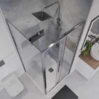 Товар: Душевая стенка Niagara Nova 100 NG-A100-34 профиль Хром стекло прозрачное - фото 3 Душевая стенка Niagara Nova 100 NG-A100-34 профиль Хром стекло прозрачное — фото 3, Боковые стенки