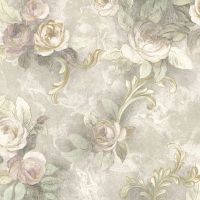 Обои Prima Italiana Ortisei 80502 Винил на флизелине (1,06*10) Бежевый/Зеленый/Розовый, Цветы — фото 1, Обои для стен