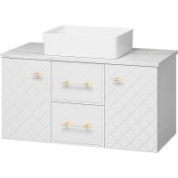 Тумба с раковиной Brevita Shanel 100 УТ000023185 подвесная Белая глянцевая — фото 1, Тумбы с раковиной