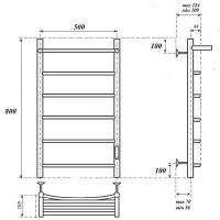 Электрический полотенцесушитель Point Афина PN04858PW П5 500x800 с полкой диммер справа Белый — фото 5, Электрические полотенцесушители