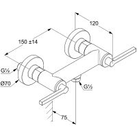 Смеситель для душа Kludi Nova Fonte Puristic Черный матовый арт-207103915 — фото 3, Смеситель для душа