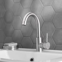 Смеситель для раковины Ростовская Мануфактура Сантехники SUS124-001F-1 Нержавеющая сталь — фото 6, Смесители