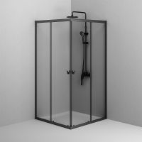 Товар: Душевой уголок AM.PM Sunny 100х100 W87G-403-100100-BT профиль Черный матовый стекло прозрачное - фото 2 Душевой уголок AM.PM Sunny 100х100 W87G-403-100100-BT профиль Черный матовый стекло прозрачное — фото 2, Душевые уголки