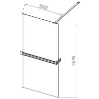 Душевая перегородка Vincea Walk-In HR 100 VSW-4HR100CL профиль Хром стекло прозрачное — фото 4, Душевые перегородки