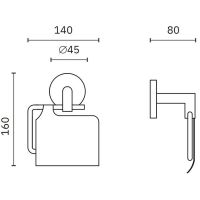 Держатель туалетной бумаги Nofer Line 16500.S с крышкой Хром матовый — фото 2, Держатели туалетной бумаги