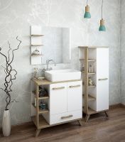 Товар: Тумба с раковиной Sanflor Ингрид 80 С12474 Белая Вяз швейцарский - фото 2 Тумба с раковиной Sanflor Ингрид 80 С12474 Белая Вяз швейцарский — фото 2, Мебель для ванной