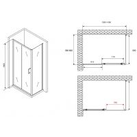 Душевой уголок Abber Schwarzer Diamant 140x60 профиль Хром стекло прозрачное арт-AG301405-S605 — фото 4, Прямоугольные душевые уголки