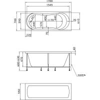 Акриловая ванна Marka One Libra 170х70 01ли1770 без гидромассажа — фото 7, Акриловые ванны