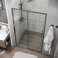 Душевая дверь Grossman Galaxy 130 100.K33.01.130.42.00 профиль Графит сатин стекло прозрачное — фото 10, Душевые двери в нишу