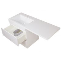 Тумба под раковину Style Line Даллас 150 СС-00002304 подвесная Белый глянец — фото 5, Мебель для ванной