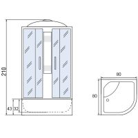 Товар: Душевая кабина Мономах 80x80x43 С МЗ 10000005785 без гидромассажа - фото 8 Душевая кабина Мономах 80x80x43 С МЗ 10000005785 без гидромассажа — фото 8, Душевые кабины