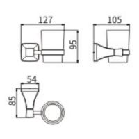 Стакан для зубных щеток CeramaLux Domino 95402 Хром — фото 2, Мыльницы