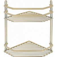 Полка корзина Tekno-tel ES075G угловая Золото — фото 1, Полки для ванной и душа