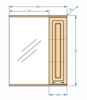 Зеркало со шкафом Stella Polar Кармела 65/С SP-00000181 с подсветкой Карпатская ель — фото 5, Зеркальные шкафы в ванную