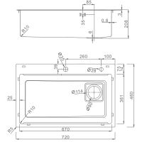 Кухонная мойка Raglo 72 R702.7246.05 Сатин — фото 2, Кухонные мойки