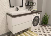 Тумба с раковиной Эстет Malibu Luxe 155 L ФР-00007116 подвесная Белая Темное дерево — фото 5, Тумбы с раковиной