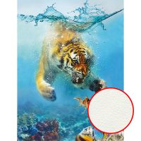 Фреска Ortograf Животные 10598 Фактура флок FLK Флизелин (0,9*1,8) Голубой/Оранжевый, Животные/Море/Рыбы — фото 1, Фрески