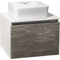 Тумба под раковину Runo Бари 60 00-00001378 подвесная Железный камень Белая — фото 8, Тумбы под раковину
