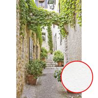 Фреска Ortograf Городской пейзаж 3971 Фактура бархат FX Флизелин (1,8*2,7) Бежевый/Зеленый, Город/Листья арт-3971 (бархат FX) — фото 1, Фрески