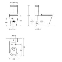 Унитаз компакт Kerama Marazzi Plaza Modern PLMR.wc.01 Белый глянцевый без бачка и сиденья — фото 3, Напольные унитазы