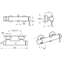 Смеситель для ванны Vitra Origin A42619 Хром — фото 2, Смеситель для ванны