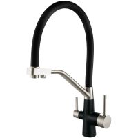 Смеситель для кухни Viko V-5822 Черный матовый Серебро — фото 1, Смесители для кухни