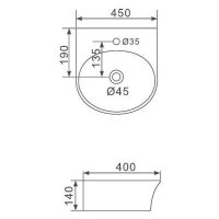 Товар: Раковина Gappo 45 GT704 Белая - фото 2 Раковина Gappo 45 GT704 Белая — фото 2, Раковины