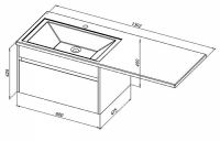 Тумба под раковину Aquanet Токио 130 236917 подвесная Белая — фото 10, Мебель для ванной