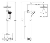 Душевая система Jacob Delafon July Хром арт-E5523-CP — фото 5, Душевые стойки